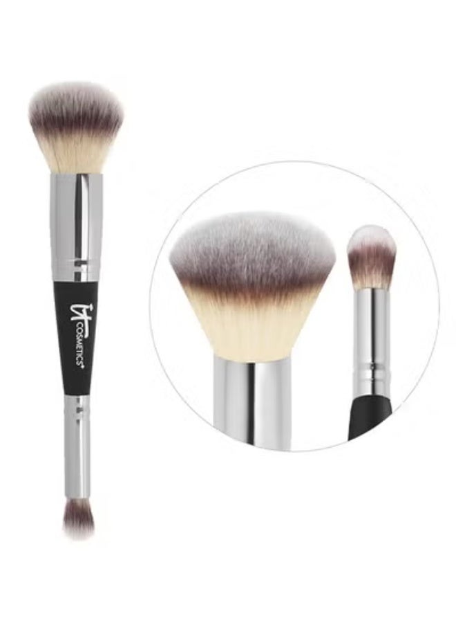 IT Cosmetics Heavenly Luxe Complexion Perfection Brush #7 - Dual-Ended Premium Makeup Brush For Foundation Concealer & Contour, Ultra-Soft Synthetic Fibers, Airbrush Finish, Pro-Hygienic, Cruelty-Free - Image 4
